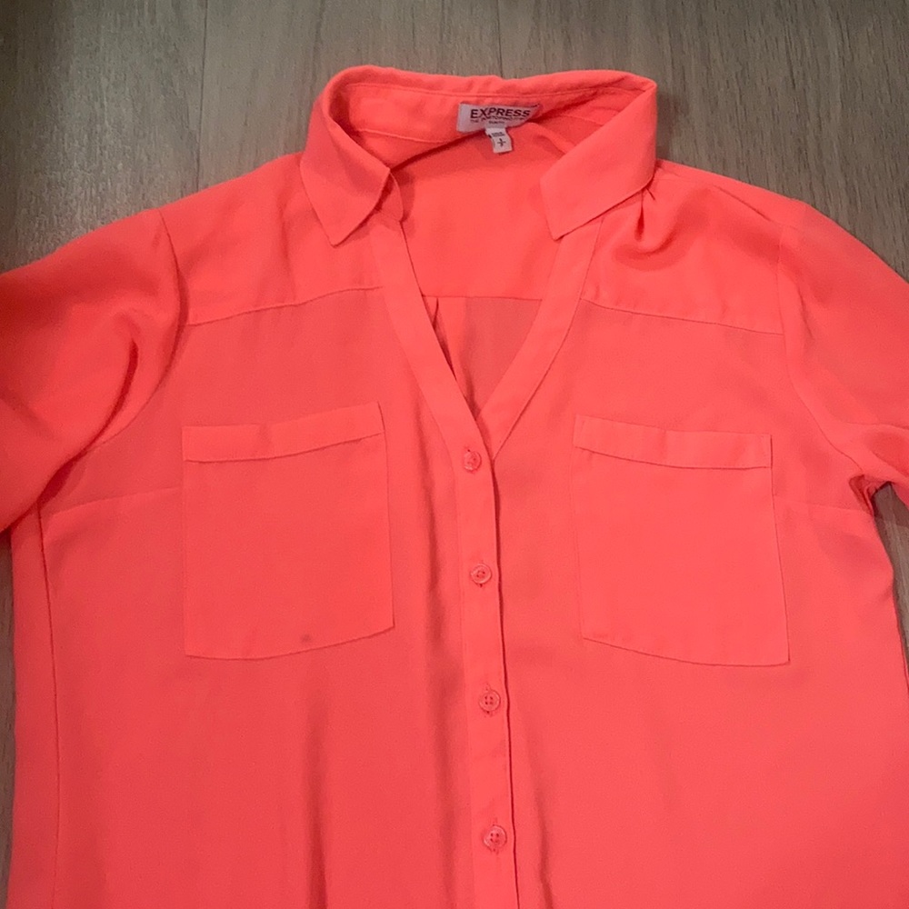 Slim Fit Express Portofino Shirt- Bright Neon Pink